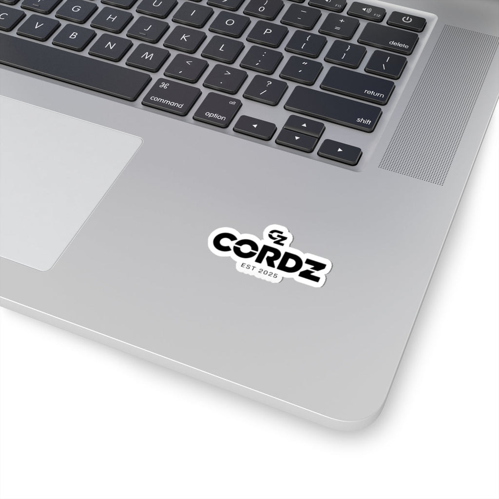 CORDZ Logo Kiss - Cut Sticker — Black & White Brand Decal (EST 2025) - cordz clothing